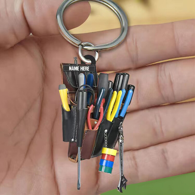 Unique Acrylic Electrician Tool Keyring Electrician Tool Bag Pendant Decorati Sn