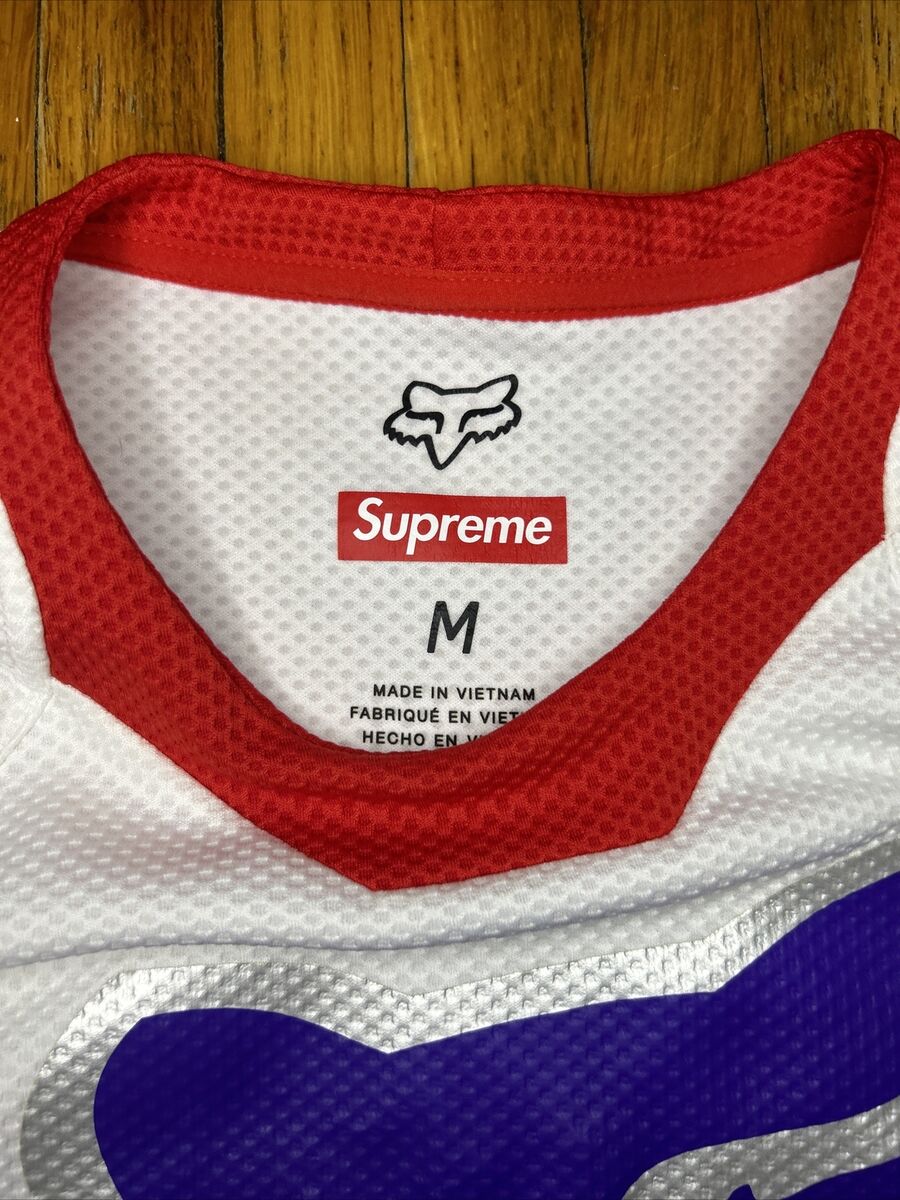 Supreme Fox Racing Moto Jersey Multi color 2018SS White Red Supreme Fox Racing Moto Jersey Multi color 2018SS White Red