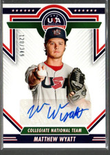 2022 USA Baseball Stars and Stripes Blue Ink #42 Matthew Wyatt Auto /349