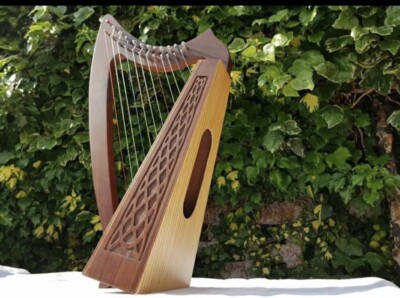 Celtic Irish Baby Harp 12 Saiten massiv Palisander gratis Tasche + Saiten & Stimmschlüssel