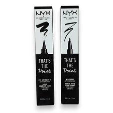 NYX PROFESSIONAL MAKEUP That's The Point Liquid Eyeliner LOT - Thick & Fine Tip