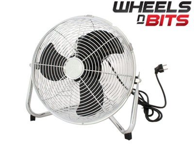 40 cm 16 Zoll Hochgeschwindigkeits-Bodenventilator, elektrischer Lüfter, Kühllüfter, Chrom 100 Watt
