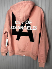 Spirit Jersey Women Hooded Jacket S Oversize Orange Pocket City Of La Ca New