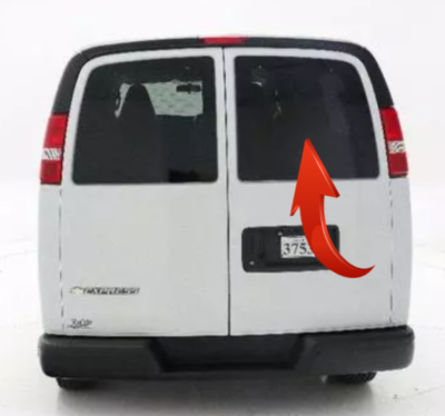 2008-2023 CHEVROLET EXPRESS VAN BACK WINDOW RIGHT HEAT 3HOLES