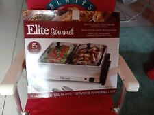 Elite Gourmet EWM-6122 Dual 2 x 2.5 Qt. Trays, Buffet Server, Food