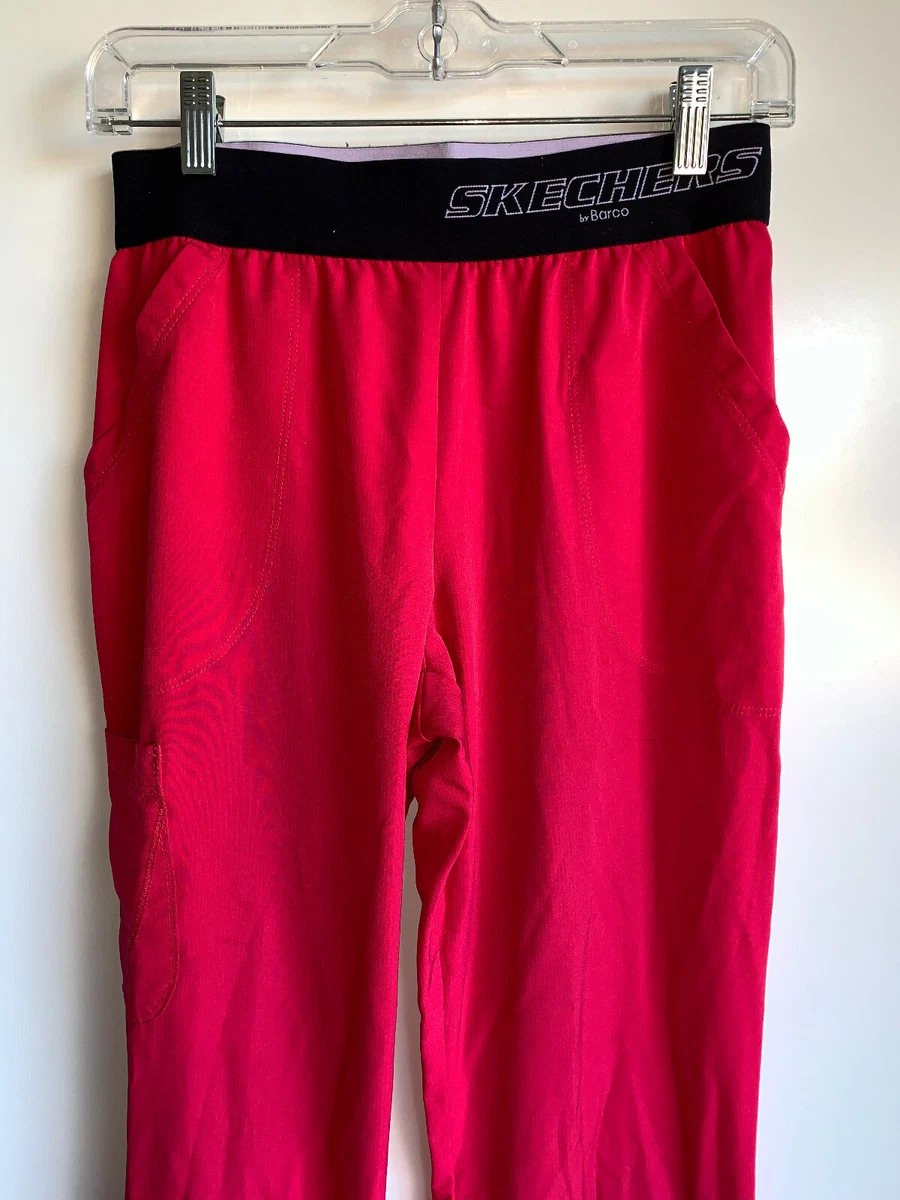 BARCO SKECHERS Vitality Elastic Waistband Reddish Pink Scrub Pants Size  Small