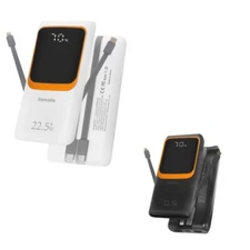 22.5W Portable Power Bank 10000mAh Fast Charging Battery with 2 Built in Cables
