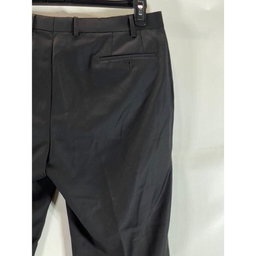 MICHAEL KORS Men's Solid Black Stretch Wool Flat Front Dress Pants SZ 38x30 - Picture 4 of 10