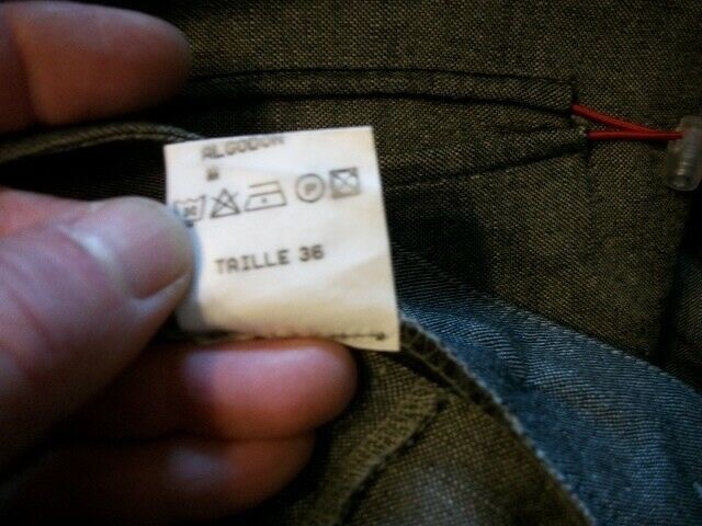 Pantalon Court Vintage Cop Copine - Taille 36 - Lin Et Coton Gris Rayé - Occasion Très Bon état