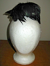 Vintage Ladies 1950s Black Feather Fascinator Fancy Hat Old Accessory Piece Only