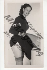 Brunette Lingerie 4"x2" Photo Sexy Cheesecake Vintage Risqué Pinup B&W PJ-71