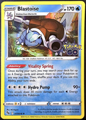 Pokemon TCG Blastoise Pokemon GO 017/078 Holo Holo Rare NM