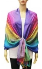 NEW Rainbow Elegant Soft Long Paisley PASHMINA SCARF/WRAP/SHAWL/ BH-1401  #20