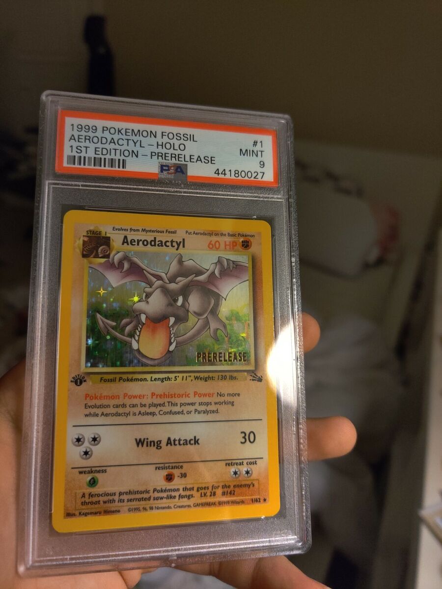 Aerodactyl Fossil 1st Edition Prerelease PSA 9 HOLO 1/62 - Pokemon