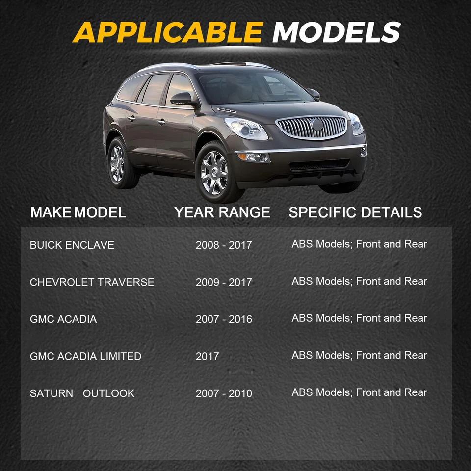 For Saturn Outlook 2007 2008-2010 Pair Front or Rear Wheel Hub Bearings 3.6L - Image 4 of 4