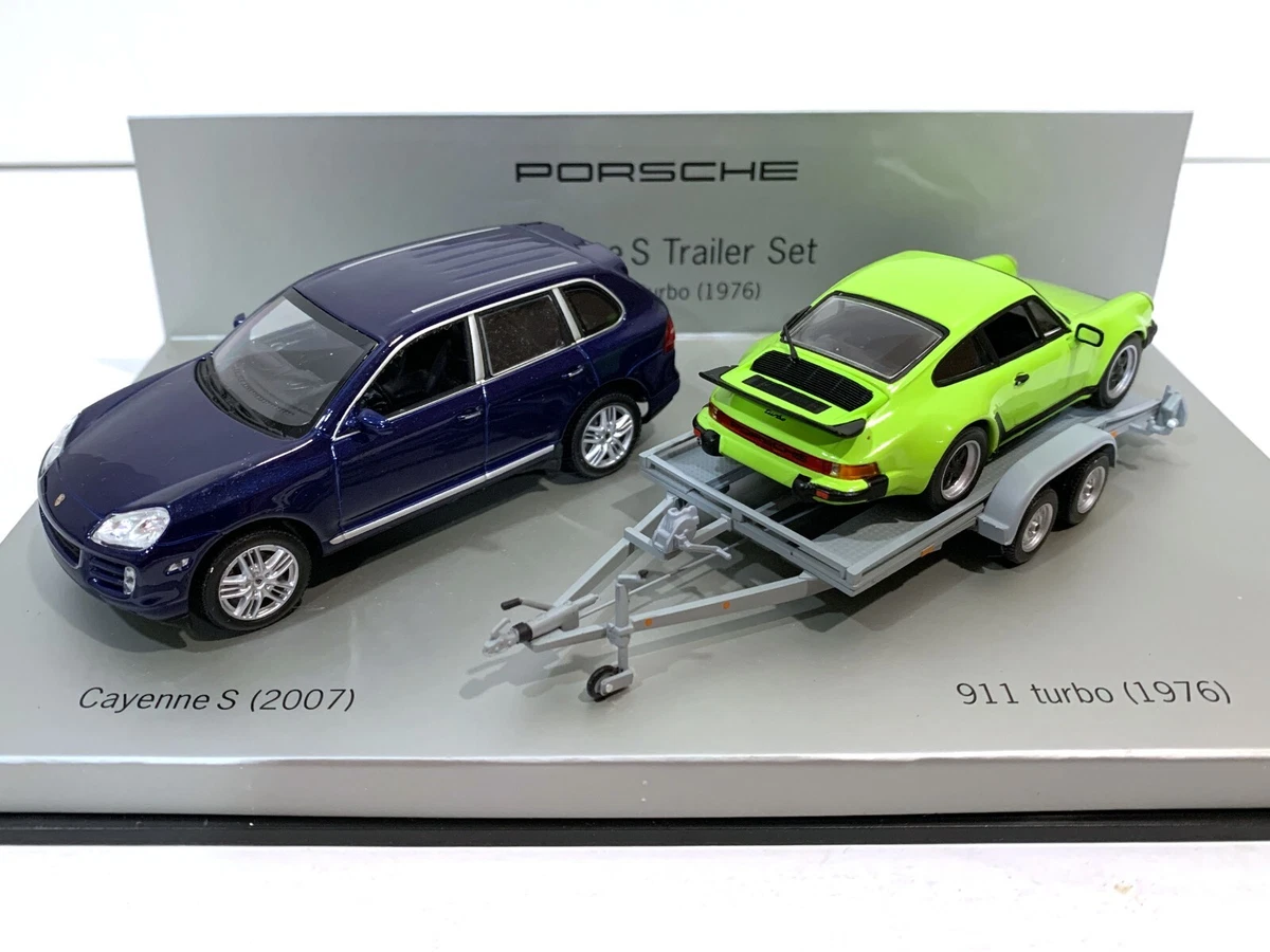 Coffret Porsche Cayenne S Trailer Set + 356B – Minichamps 1/43 (occasion, Très Bon état)