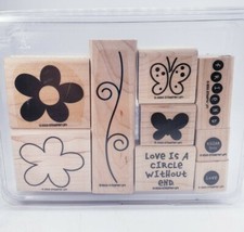 Stampin Up "Love Without End" Two Step Stampin 9 Wood Rubber Stamps Set