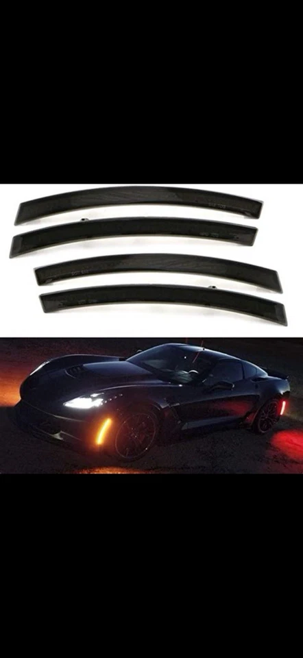 Luces de señalización laterales LED, 4 piezas para Chevy C7 Corvette ZR1 Z06 2014-2019 Foto 4 de 4