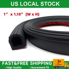 1inch D Shape 12FT Truck Door Rubber Weather Strip Self-Adhesive Soundproof Seal