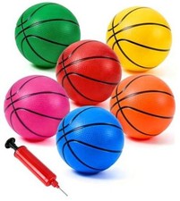 6 Pack Mini Basketball Set with Pump,6 Inch Inflatable Balls  Small Balls