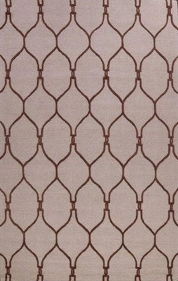 New Beige Trellis Modern Oriental Area Rug Hand-Tufted Wool Living Room Carpet