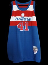 NBA AUTHENTIC Mitchell & Ness Washington Bullets Wes Unseld Jersey Sz 54