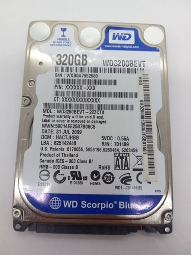 WESTERN DIGITAL *WD3200BEVT-22ZCT0* 320GB* SATA HDD Notebook 2,5 Zoll #NFP1870