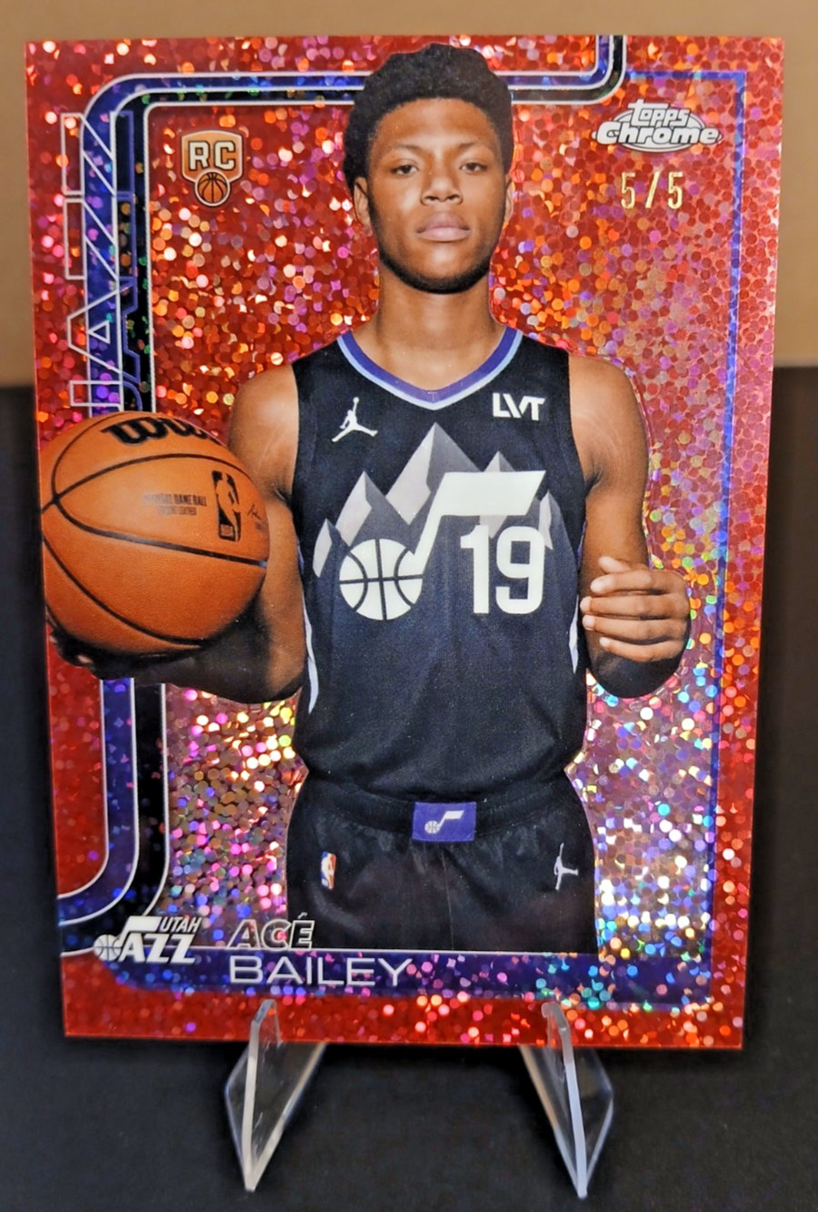 Ace Bailey RC /5 🔥 2025-26 Topps Chrome Image Variation Red Speckle Refractor S