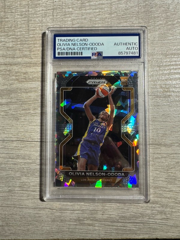 2022 Panini WNBA Prizm Olivia Nelson-Ododa #198 Ice RC Rookie Auto PSA Authentic