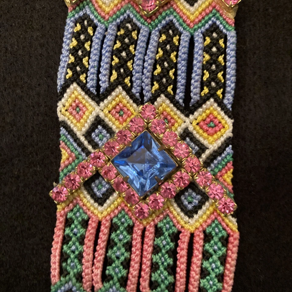 "Pulsera gitanos debutantes amistad estrás puño tejido a mano 2"" multicolor" Foto 4 de 4