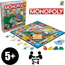 Monopoly Junior Trucks Board Game for Kids Age 5 Plus Fun Family Toy 2 to 4 Play