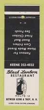 Matchbook Cover - Black Lantern Restaurant Keene Troy NH area