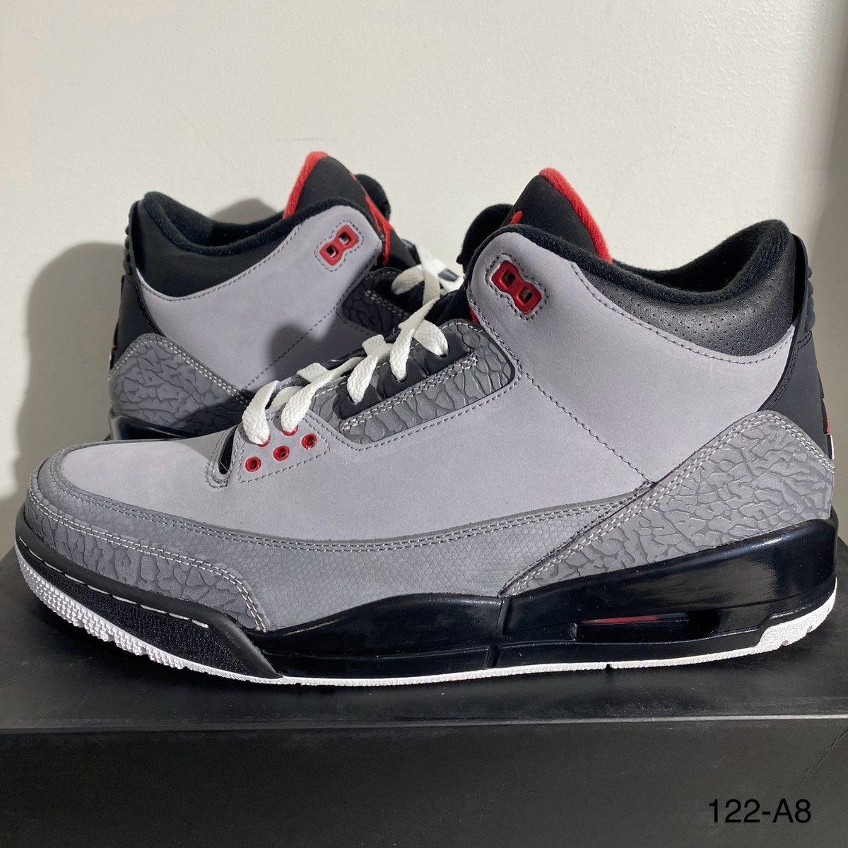 Size 12.5 - Air Jordan 3 Retro Stealth Sneakers Mens 136064-003