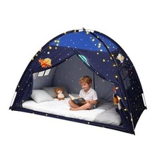 Twin Bed Tent Canopy, Space Indoor Blackout Twin-76.4"L x 39"W x 49"H Blue