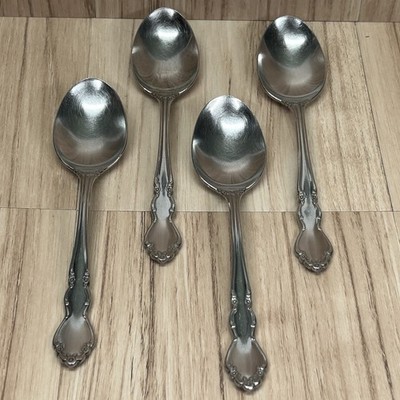 Oneida Dover Heirloom Set of (4) Teaspoons Spoons Heirloom Stainless Flatware