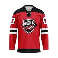 Utica Comets Personalized 2025/26 Red Lace Hockey Shirt Fan Gear