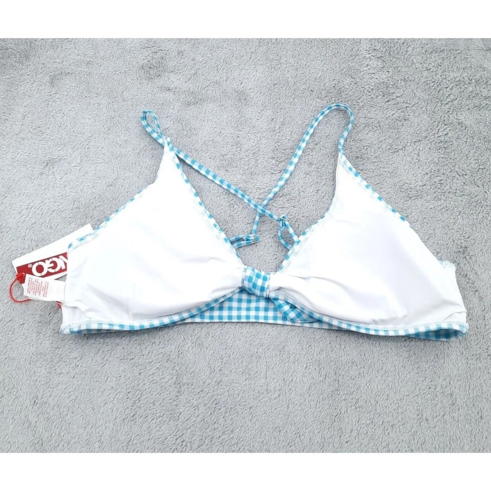 Новый бонго купальный костюм бикини женщин XL синий белый имбирь галстук ретро нахальный с подкладкой - Изображение 4 из 4