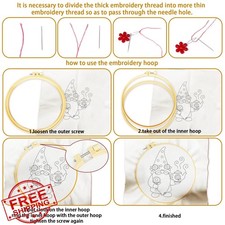 BEUNITONE Spring Gnome Embroidery Kit Beginners Cross Stitch