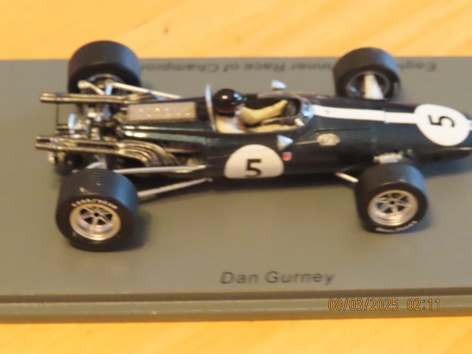 Die Cast Spark Eagle T1G Ganador Carrera de Campeones Dan Gurney Foto 4 de 4