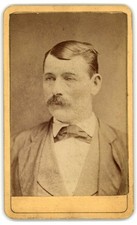 Antique Cdv Circa 1880s John F. Nice Man With Mustache In Suit Williamsport Pa