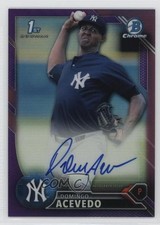 2016 Bowman Chrome Prospect Purple Refractor 216/250 Domingo Acevedo Auto 0w3