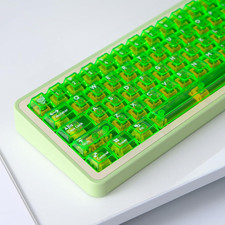 114 Keys Transparent Keycaps PC Cherry Profile Bright Green Clear Keycaps  Fit