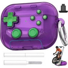 Rugged Clear Case For AirPods Pro 3/Pro 2/AirPods 4 with Phone Stand Clean Tool