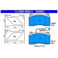Satz Bremsbeläge Bremsklötze vorne für Alfa Romeo 156 932 | 24097118