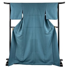 JAPANESE KIMONO IROMUJI TEAL 176cm 5 ft 9 in PURE SILK AA9884