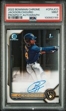 2022 BOWMAN CHROME PROSPECT AUTOS #CPAJCO JACKSON CHOURIO PSA 9 AUTO