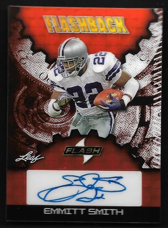 2025 Leaf Flash Flashback Red AUTO Emmitt Smith COWBOYS #d 1/1