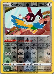 Chatot 142/192 Reverse Holo Uncommon Rebel Clash