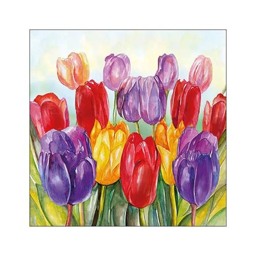 Ambiente 33cm 3-Ply Paper Napkins 20pcs - Colourful Tulips