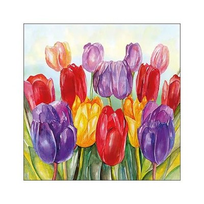Ambiente 33 cm 3-lagige Papierservietten 20 Stück - bunte Tulpen